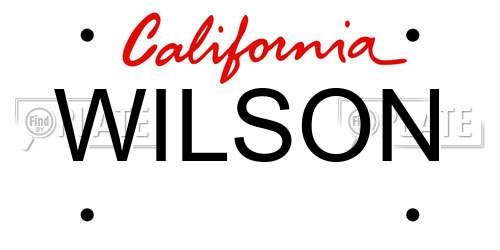 WILSON California License Plate