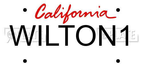 WILTON1 California License Plate