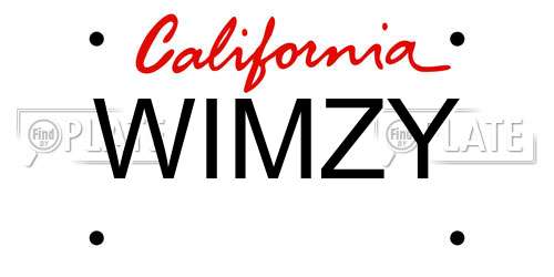 WIMZY California License Plate