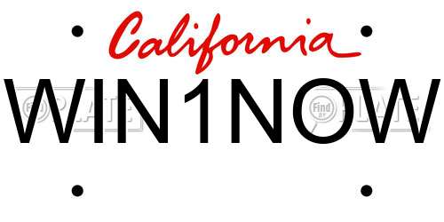 WIN1NOW California License Plate