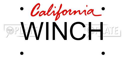 WINCH California License Plate