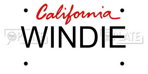 WINDIE California License Plate