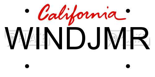 WINDJMR California License Plate