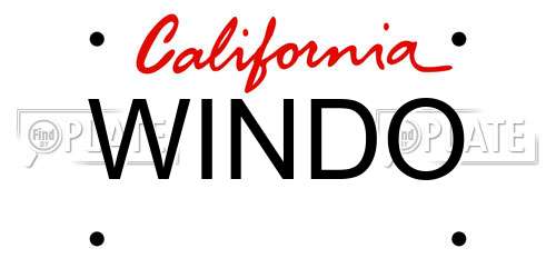 WINDO California License Plate