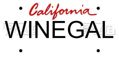 WINEGAL California License Plate