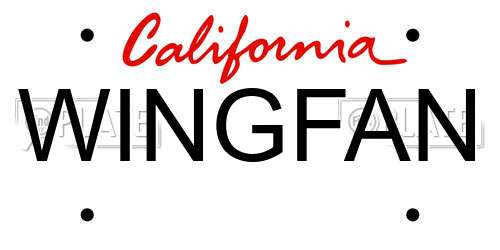 WINGFAN California License Plate