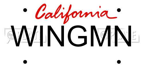 WINGMN California License Plate