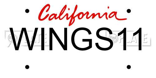 WINGS11 California License Plate