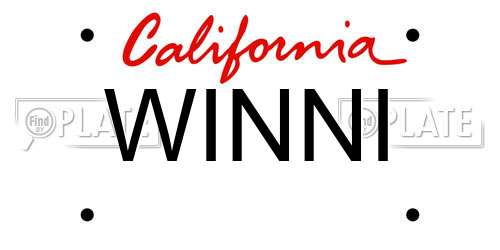 WINNI California License Plate