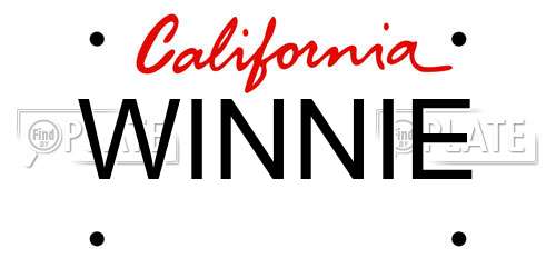 WINNIE California License Plate