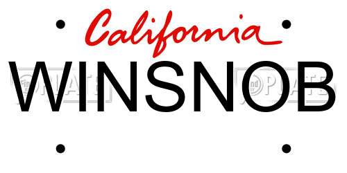WINSNOB California License Plate