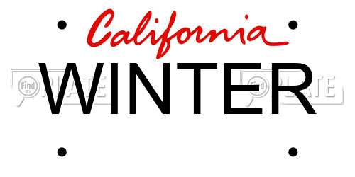 WINTER California License Plate