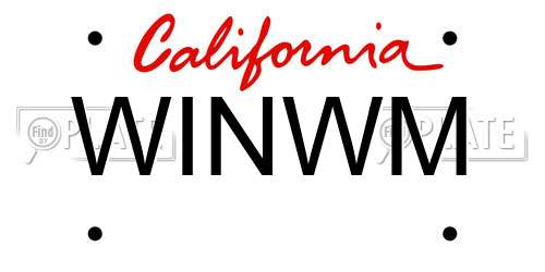 WINWM California License Plate