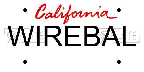 WIREBAL California License Plate