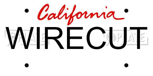 WIRECUT California License Plate