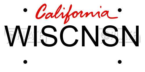 WISCNSN California License Plate