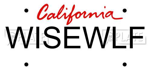 WISEWLF California License Plate