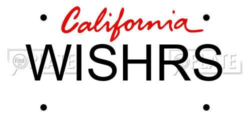 WISHRS California License Plate