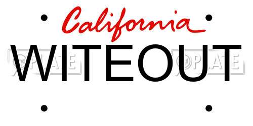 WITEOUT California License Plate