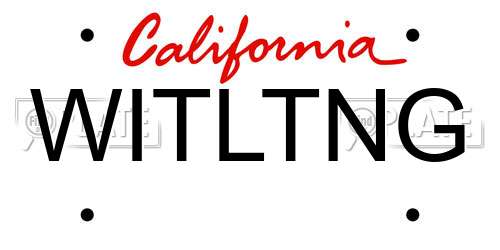 WITLTNG California License Plate