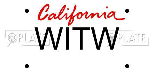WITW California License Plate
