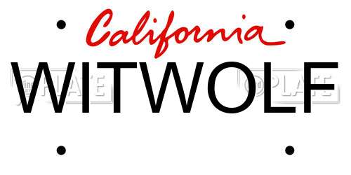 WITWOLF California License Plate