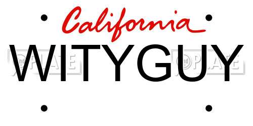 WITYGUY California License Plate