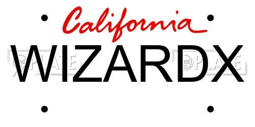 WIZARDX California License Plate