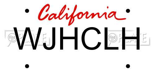 WJHCLH California License Plate