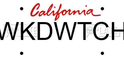WKDWTCH California License Plate