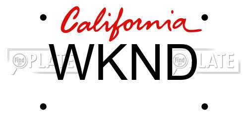 WKND California License Plate