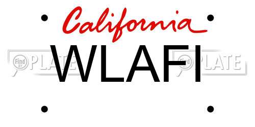 WLAFI California License Plate