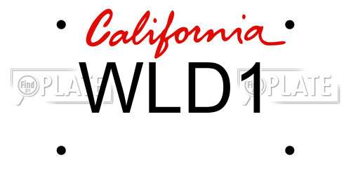 WLD1 California License Plate