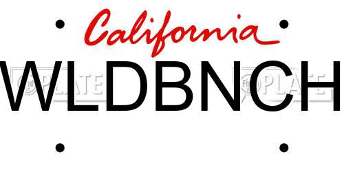 WLDBNCH California License Plate