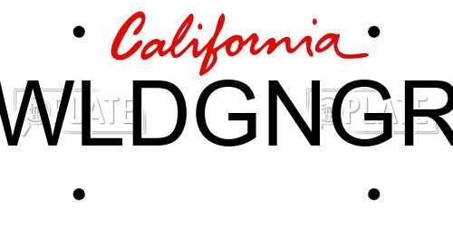 WLDGNGR California License Plate