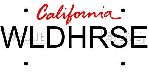 WLDHRSE California License Plate