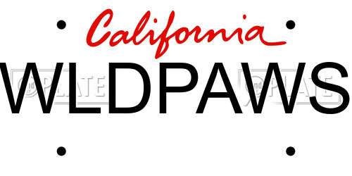 WLDPAWS California License Plate