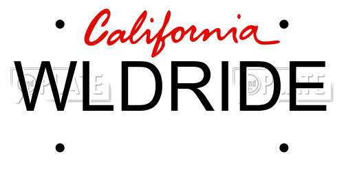 WLDRIDE California License Plate