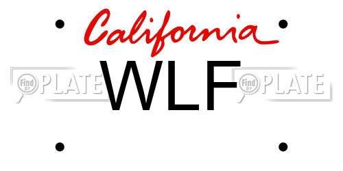 WLF California License Plate