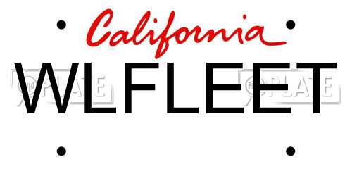 WLFLEET California License Plate