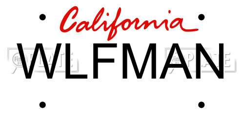 WLFMAN California License Plate
