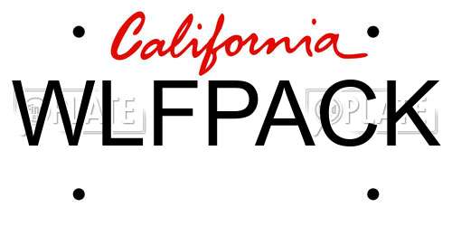 WLFPACK California License Plate