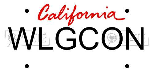 WLGCON California License Plate