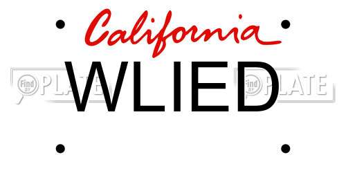 WLIED California License Plate