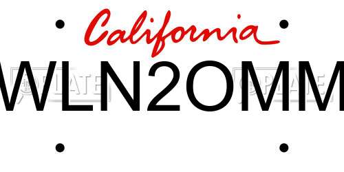 WLN2OMM California License Plate