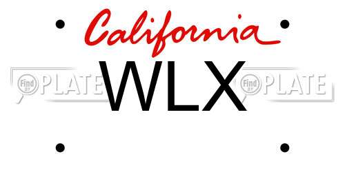 WLX California License Plate