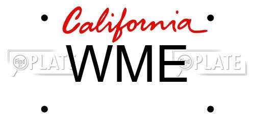 WME California License Plate