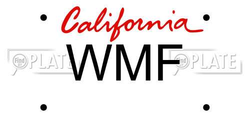 WMF California License Plate