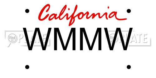 WMMW California License Plate