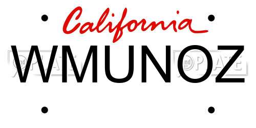 WMUNOZ California License Plate